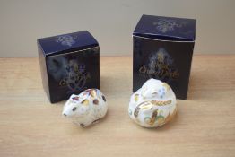 A Royal Crown Derby collectors guild exclusive 'Bank Vole' paperweight with gold coloured stopper
