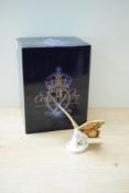 A Royal Crown Derby bone china Collector's Guild exclusive 'Peacock Butterfly' paperweight, having