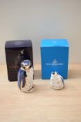 A Royal Crown Derby bone china 'Rockhopper Penguin' paperweight sold alongside a Royal Crown Derby