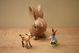 A Beswick Pottery Beatrix Potter character study 'Peter Rabbit' sold together with a Beswick Pottery