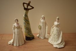 Three Coalport bone china limited edition figurines comprising 'Queen Victoria' by Shirley Curzon