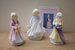Three Royal Doulton bone china limited edition figurines commemorating NSPPC Centenary comprising '