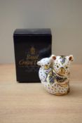 A Royal Crown Derby bone china Australian Collection 'Koala and Baby' paperweight, having Imari