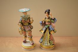 Two continental porcelain 'Liani' in the manner of Capo-Di-Monte figures/figurines, both measure