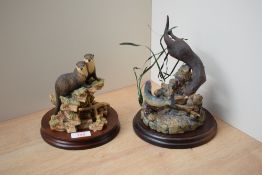 A Border Fine Arts limited edition figure group 'Otter and Salmon' model number L54, modelled by
