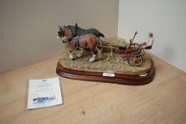 A limited edition Border Fine Arts figure group 'Hay Cutting Starts Today' model number B0405 by Ray