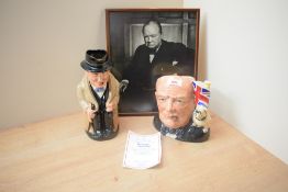 A Royal Doulton bone china character jug of the year 1992 'Winston Churchill' D6907 with certificate