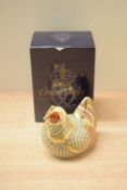 A Royal Crown Derby bone china limited edition paperweight 'Farmyard Hen' number 3313/5000 ,