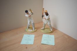 A pair of Royal Doulton bone china limited edition figures 'Geoffery Boycott O.B.E' HN 3890 18/