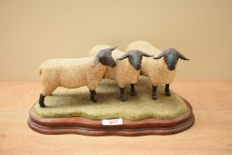 A limited edition Border Fine Arts figure group 'Suffolk Family Group' (Ram with Gimmer and Ewe