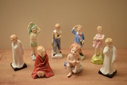 A group of eight Royal Doulton bone china figures/figurines comprising 'Darling' HN 1985 x2, 'To