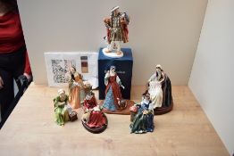 A Royal Doulton bone china limited edition set of Henry VIII and his six wives modelled by Pauline