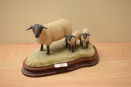 A limited edition Border Fine Arts figure group 'Suffolk Ewe and Lambs' model number L87 by Ray