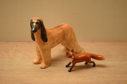 Beswick Pottery Afghan Hound 'Hajubah of Davien' no2285 designed by Graham Tongue in tan and black
