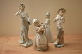 Two Nao by Lladro porcelain figures/figurines 'Lamb in Arms' model number 0120 and 'Boy with