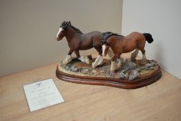 A limited edition Border Fine Arts figure group 'Watering Place' (Bay) model number B1228,