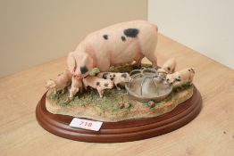 A Border Fine Arts figure group 'Never Satisfied' (Gloucester Old Spot) model number B0442A,