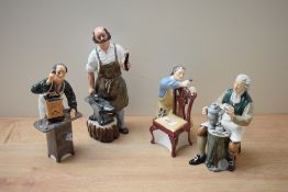 A group of four Royal Doulton bone china figures comprising 'The Tinsmith' HN 2146, 'The Blacksmith'