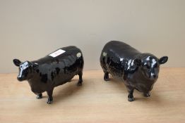 A Beswick Pottery Abderdeen Angus Bull model number 1562 damage to front and back leg and ear sold