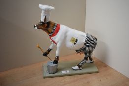 Art in the City Schwabenitzky 'The Cow Chef' complete with display stand and box, measures 30cm