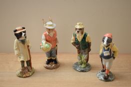 A group of four Beswick Pottery animal studies comprising 'Fisherman Otter' ECF 2, 'Garderner