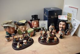 A selection of Royal Doulton bone china and similar character jugs to include Character Jug of the