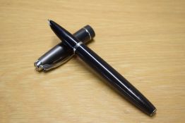 A Parker 100 converter fill fountain pen in Black with Grey cap