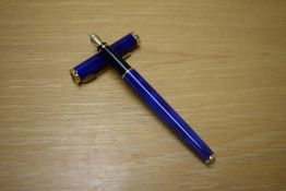 A Waterman Preface converter fill fountain pen in Blue having Waterman Paris 18K 750 nib