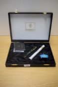 A boxed Conway Stewart Winston Churchill twist fill fountain pen in Classic Green