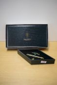 A boxed Conway Stewart 58 converter fill fountain pen 29/393 in Turquoise Fleck with one wide and