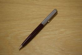 A Parker 51 Propelling pencil in Maroon having Rolled Silver cap