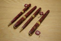 A Parker Sonnet Premiere converter fill fountain pen, Ballpoint pen, Rollerball pan and Propelling