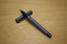A Parker 88 Rialto converter fill fountain pen in Matte Grey and Sea Green