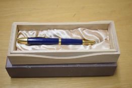 A boxed Pilot converter fill fountain pen with a retractable nib in Blue
