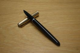 A Parker 51 aerometric fill fountain pen in Forest Green with Rolled Gold cap