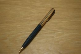 A Parker 51 Propelling pencil in rare Nassau Green? with wave pattern gold filled cap