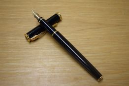 A Waterman Preface converter fill fountain pen in Black having Waterman Paris 18K 750 nib