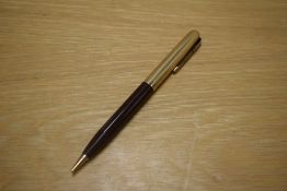 A Parker 51 Propelling pencil in Chocolate with a Gold Filled cap