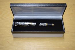 A boxed Sigma converter fill fountain pen in Cracked Ice having Iridium Point Germany nib