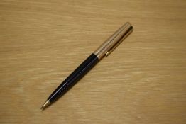 A Parker 61 propelling pencil in Black with chiselled rolled gold cap