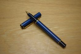 A Parker 88 Rialto converter fill fountain pen in Blue and Black