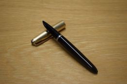 A Parker 51 Demi vacumatic fill fountain pen in Black with Gold Filled cap