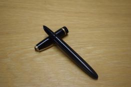 A Parker Lady aerometric fill fountain pen in Black with a decorative cap band