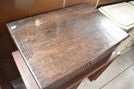 A period oak bible or similar box , dimensions approx. W66 D43 H22cm