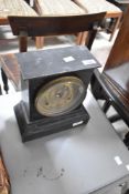 A vintage Ansonia Clock Co New York marble clock with brass face