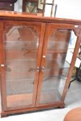 A modern glazed bookcase/display cabinet, width approx. 95cm