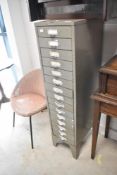 A set of Lawrence metal filing drawers, height approx. 120cm