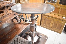 A 19th Century occasional pedestal table having circular top, diameter approx. 54cm