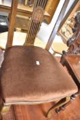 An Edwardian mahogany salon/dining chair
