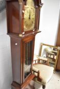 A reproduction mahogany long case clock , brass dial named for Richard Broad, Bodmyn - Cornwall